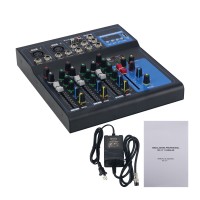 F4 4CH Professional Audio Mixer Mixing Console w/ Bluetooth USB Recording 48V Phantom Power Monitor