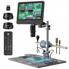 Andonstar AD249S-M-Plus Trinocular HDMI Digital Microscope with 10-inch Screen + Extension Base for PCB Repair