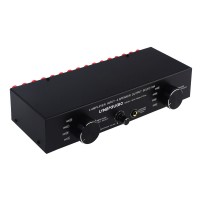 LINEPAUDIO 4 IN 4 OUT Amplifier Speaker Switcher Amplifier Speaker Selector w/ 6.35mm Headphone Jack