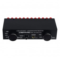 LINEPAUDIO Amplifier Speaker Switcher Amplifier Speaker Selector Supports 4 IN 2 OUT or 2 IN 4 OUT