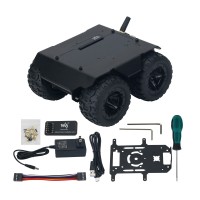 WAVE ROVER Full Metal Robot Chassis Flexible and Expandable 4WD Mobile Robot Car Onboard ESP32 Module with 0.91-inch OLED