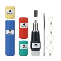 MA-01 V2.8 Portable Telescopic GP Antenna Kit 7MHz 100W Shortwave Antenna with 7MHz/14MHz/21MHz/28MHz Coil