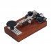 304 Stainless Steel K-8 Training CW Key Sound Light Manual Transmission Training Morse Code Key with Rosewood Base