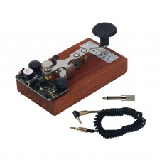 304 Stainless Steel K-8 Training CW Key Sound Light Manual Transmission Training Morse Code Key with Rosewood Base