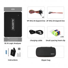 ALIENTEK DL16 250MHz 16-Channel Mini Logic Analyzer ARM FPGA STM32 Debugger Protocol Decoding with 10PCS Small Spacing Hook Clip