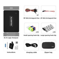 ALIENTEK DL16 250MHz 16-Channel Mini Logic Analyzer ARM FPGA STM32 Debugger Protocol Decoding with 28PCS S+L Spacing Hook Clip