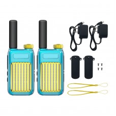 Blue Pair of GT58 Portable Mini Walkie Talkie One Click Frequency Matching Handheld Outdoor Radio for Children