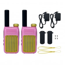 Pink Pair of GT58 Portable Mini Walkie Talkie One Click Frequency Matching Handheld Outdoor Radio for Children