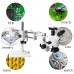 3.5X-180X Simul-Focal Double Boom Stand Trinocular Stereo Zoom Microscope 144-LED Ring Light