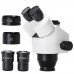 3.5X-180X Simul-Focal Double Boom Stand Trinocular Stereo Zoom Microscope 144-LED Ring Light