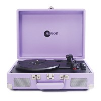 Curiosity Suitcase Turntable Bluetooth Turntable with Speakers Original Record Player (Lavender)