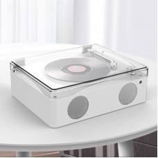 Rechargeable CD Player Bluetooth Record Player with Speakers (White) Enables Hifi Sound Quality