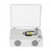 Rechargeable CD Player Bluetooth Record Player with Speakers (White) Enables Hifi Sound Quality