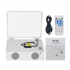 Rechargeable CD Player Bluetooth Record Player with Speakers (White) Enables Hifi Sound Quality