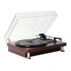 3-Speed Turntable Bluetooth Vinyl Record Player LP Record Player with Speakers and Dust-Proof Cover