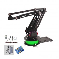 3DOF Robot Arm Mechanical Arm Robotic Arm (Matte Black) w/ Control Board + Power Adapter + Air Pump