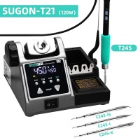 SUGON T21 120W Solderer Station Soldering Iron Station Comes with T245 Handle + 3pcs Soldering Tips