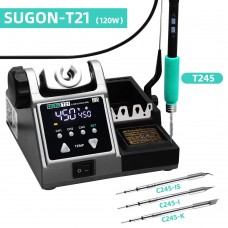 SUGON T21 120W Solderer Station Soldering Iron Station Comes with T245 Handle + 3pcs Soldering Tips