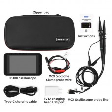 DS100 250MSa/s 50M Mini Digital Oscilloscope 2 Channel Oscilloscope with Black Protective Sleeve