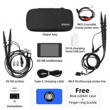 DS100 250MSa/s 50M 2 Channel Oscilloscope Mini Size + Blue Protective Sleeve + 2 P6100 Probes