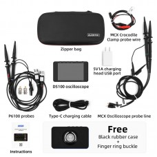 DS100 250MSa/s 50M 2 Channel Oscilloscope Mini Size with Black Protective Sleeve + 2 P6100 Probes