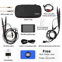 DS100 250MSa/s 50M Mini Oscilloscope + Blue Protective Sleeve + 2 P6100 Probes + MCX to BNC Cable