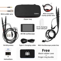 DS100 250MSa/s 50M Mini Oscilloscope w/ Black Protective Sleeve + 2 P6100 Probes + MCX to BNC Cable