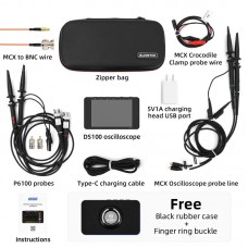 DS100 250MSa/s 50M Mini Oscilloscope w/ Black Protective Sleeve + 2 P6100 Probes + MCX to BNC Cable