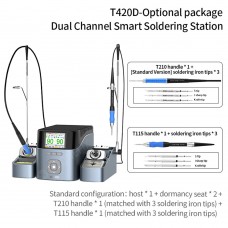 AiXun T420D 200W Dual Channel Soldering Station Solder Station with T210 T115 Handles & 6 Tips
