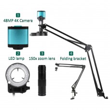 HD-1605B 48MP Microscope Camera Industrial Camera w/ HDMI-Compatible & USB Outputs + Bracket