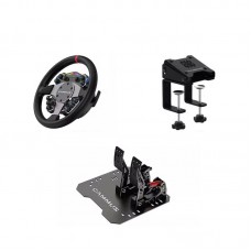 CAMMUS C12 300mm/11.8" Direct Drive Steering Wheel Gaming Wheel + CS5 Desktop Clamp + LC100 2 Pedal Set
