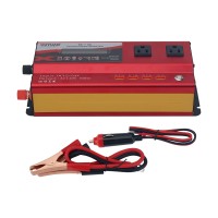 3000W Car Solar Power Inverter US Input DC 12V/24V Output AC 110V with Flowing Light 4 USB Ports