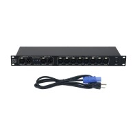 CP-2418 DMX Splitter DMX Amplifier DMX512 Distributor 2 Signal Input 8CH Output for Stage Light PAR