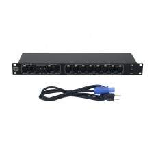 CP-2418 DMX Splitter DMX Amplifier DMX512 Distributor 2 Signal Input 8CH Output for Stage Light PAR