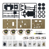 YOURFUN 3-Mode 4WD Smart Robot Car Kit Robot Car Chassis Comes with 3DOF Mechanical Arm for STM32