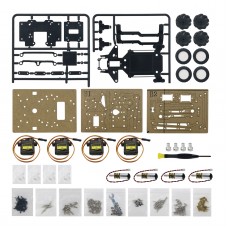 YOURFUN 3-Mode 4WD Smart Robot Car Kit Robot Car Chassis Comes with 3DOF Mechanical Arm for STM32