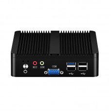 J1900 4-Core Fanless Embedded Micro Computer Industrial Mini PC 8G RAM + 128G SSD Support for VGA and HDMI-compatible Display