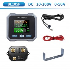 JUNCTEK BL105F 10-100V 0-50A Bluetooth Waterproof Coulometer Battery Monitor Ammeter Voltmeter with 1.8-inch Color Screen