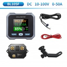 JUNCTEK BL105F 0-50A Bluetooth Waterproof Coulometer Battery Monitor Ammeter Voltmeter with Rearview Mirror Mounting Bracket