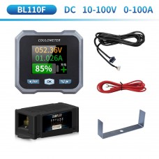 JUNCTEK BL110F 10-100V 0-100A Bluetooth Waterproof Coulometer Battery Monitor Ammeter Voltmeter with 1.8-inch Color Screen