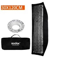 Godox FW30*120CM Softbox Portable Rectangular Honeycomb Grid Softbox Lighting Kit with Bowens Mount for Photo Studio