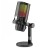 Black GAM-ME6P Professional Live Broadcast Microphone with RGB Light Effects for Gaming USB Computer Recording
