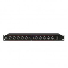 GAX-206 Professional Stereo Mono 2 In 10 Out Audio Distributor Stage Performance Audio Splitter 110-220V
