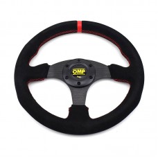 Simplayer 13" Universal Steering Wheel Racing Wheel (Matte Suede + Red Stripe) for OMP Modification