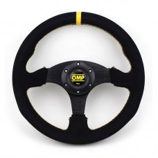 Simplayer 13" Universal Steering Wheel Racing Wheel Matte Suede + Yellow Stripe for OMP Modification