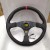 Simplayer 14 Inch Steering Wheel Universal Racing Wheel (Leather + Red Stripe) for OMP Modification
