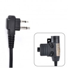 WZ113-M2 Black Tactical Headset Adapter U94 PTT Adapter 2-Pin Connector for Motorola Walkie Talkies