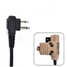 WZ113-M2 Sand-Colored Tactical Headset Adapter U94 PTT Adapter with 2-Pin Connector for Motorola