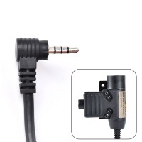 WZ113-YA Black Tactical Headset Adapter U94 PTT Adapter Cable Suitable for YAESU Walkie Talkies