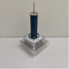 YSKJ-18 Bluetooth Music Tesla Coil Arc Plasma Speaker Support Lighting Across Space (White Base + Blue Coil + Acrylic Shell)
